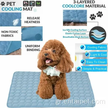 Δροσερό σκυλί καλοκαίρι δροσερό κρεβάτι μαξιλάρι πάγου